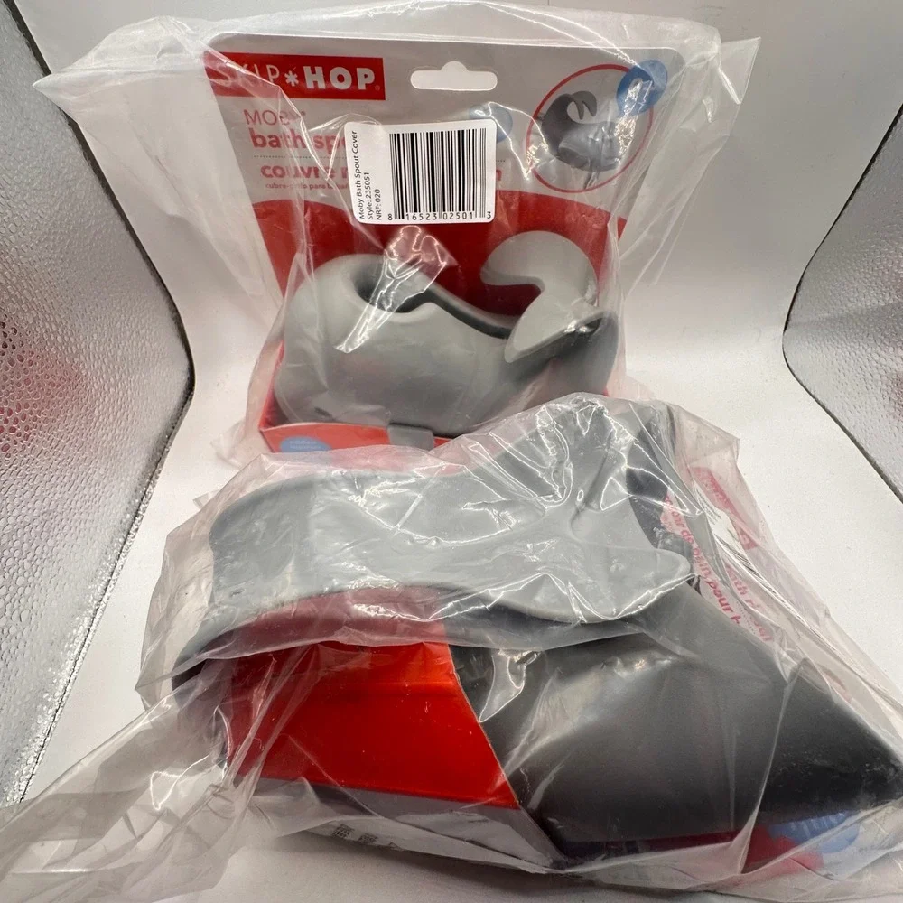 NWT Skip Hop Moby Bath Rinser & Spout Cover Set Grey Whale 235051 235103